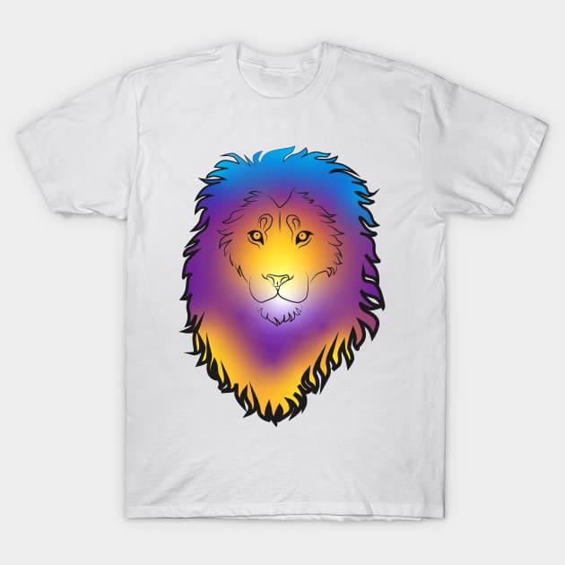 Colorful Lion Portrait T-Shirt by Arcanum Luxxe Store